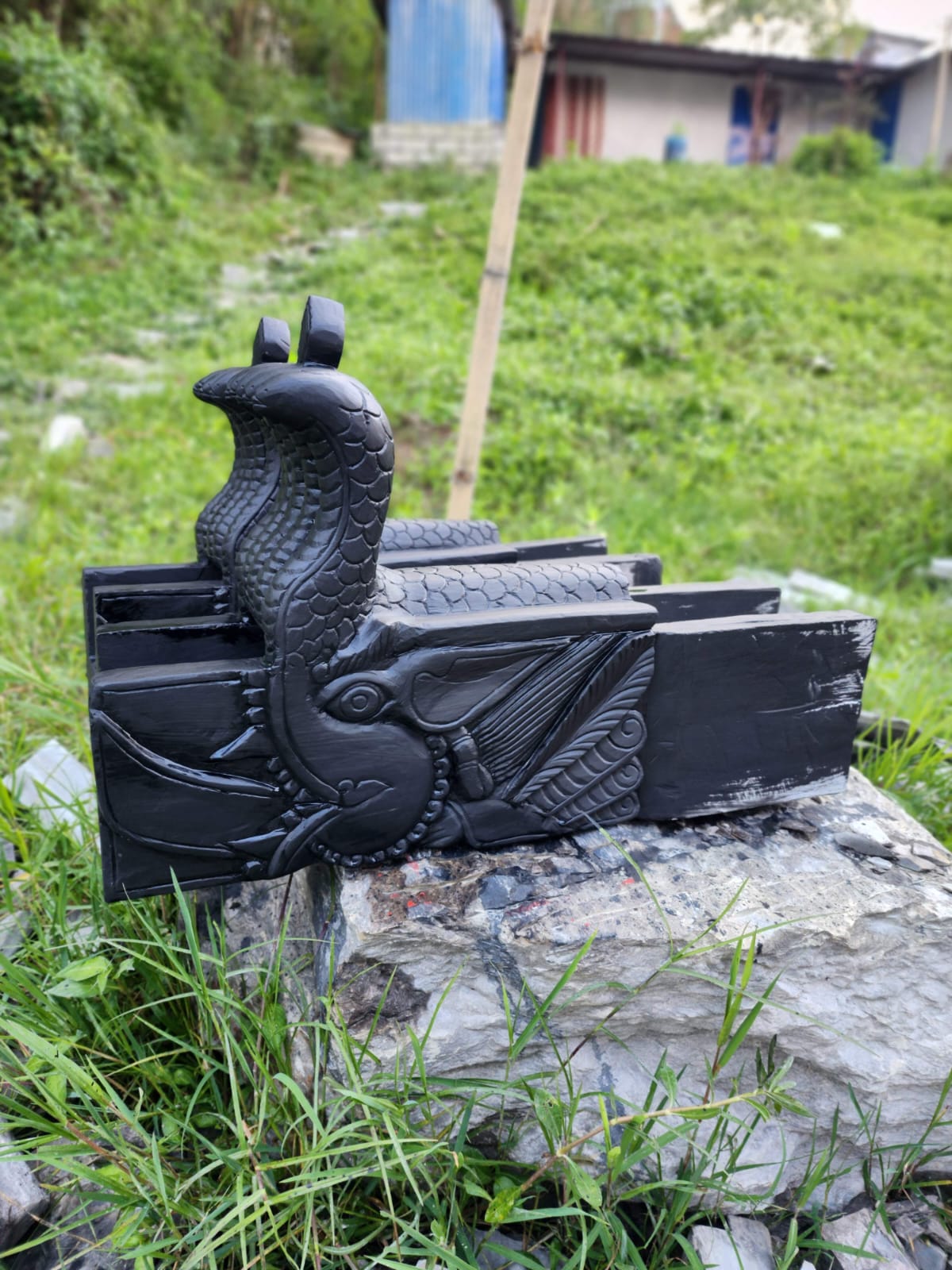 Handcrafted Wooden Peacock Bracket (Mayur Tunal) – Handmade in Nepal