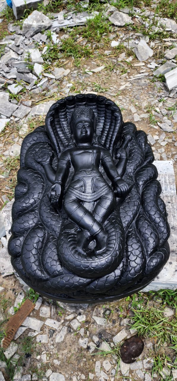 Bring peace, protection, and divine blessings into your home with this handcrafted Ananta Shayana Vishnu Murti made in Nepal. Expertly carved from natural stone by skilled Nepali artisans, it is perfect for temples, home shrines, gardens, and meditation spaces.