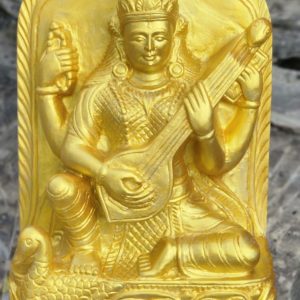 Goddess Saraswati Murti (Brass) – Handmade in Nepal